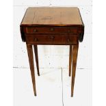 Regency inlaid mahogany small drop side table