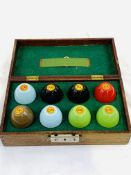 A boxed set of Ben Nevis egg grading test poises by Newman Hender & Co.