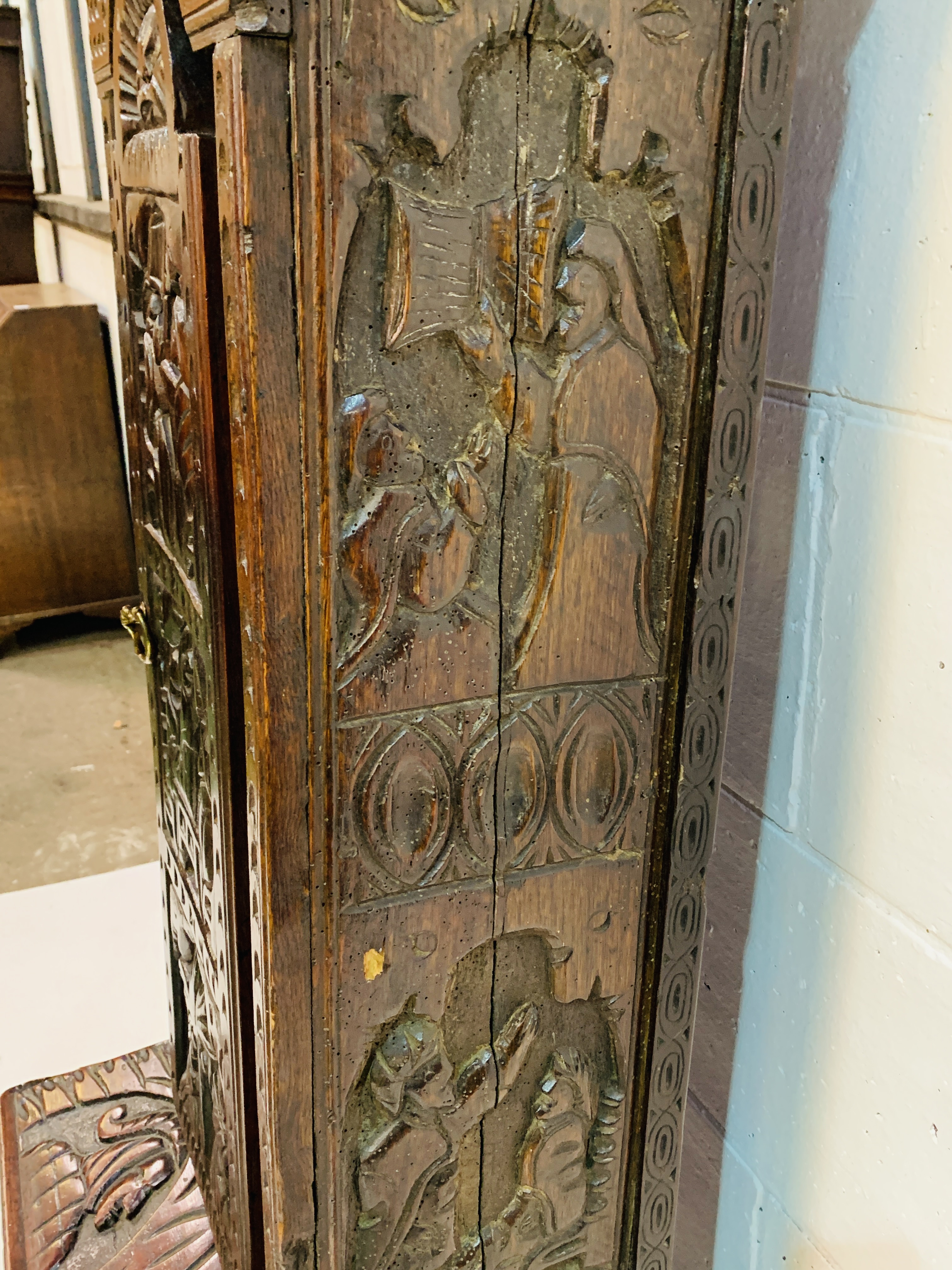 Heavily carved longcase clock - Image 17 of 20