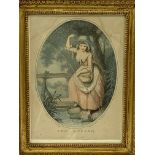 Two pairs of gilt framed and glazed prints of women in 18th Century dress