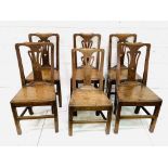 Set of six Georgian oak dining chairs