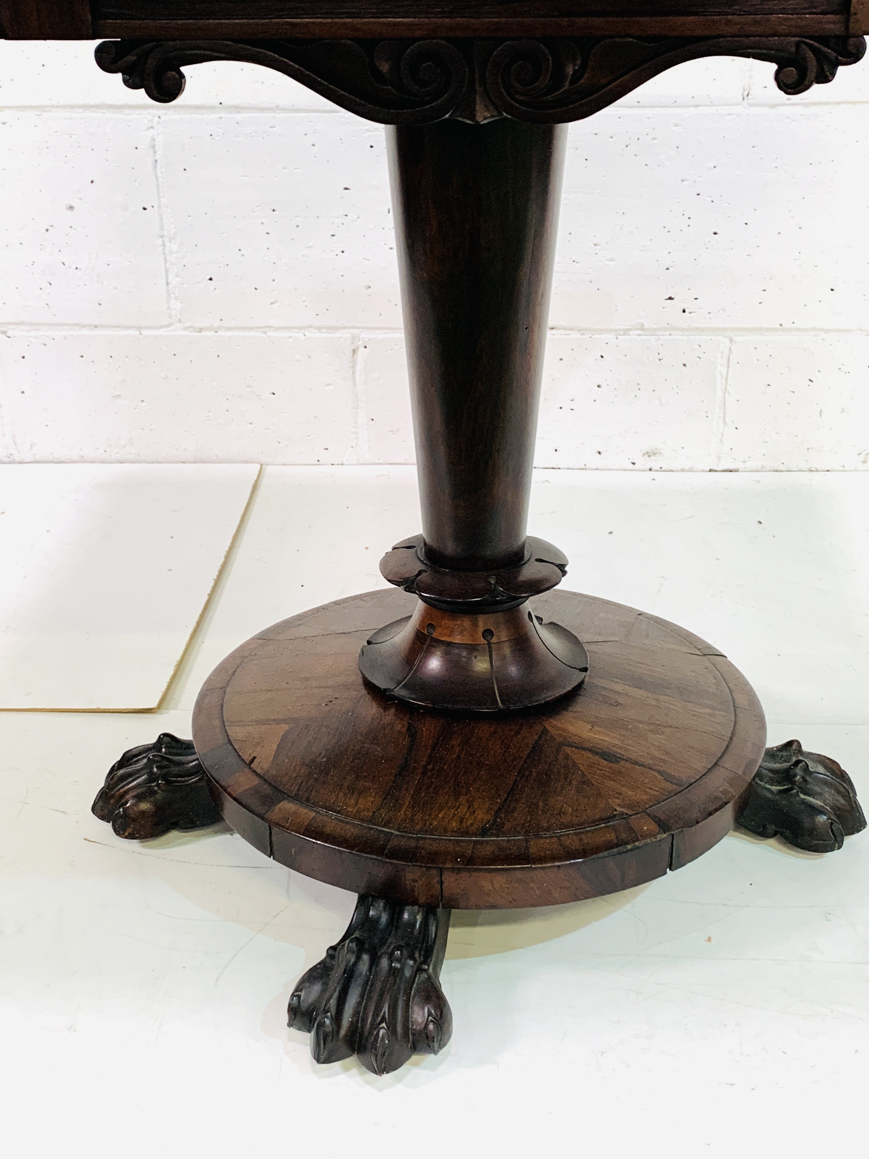 Victorian flame mahogany card table - Image 3 of 6