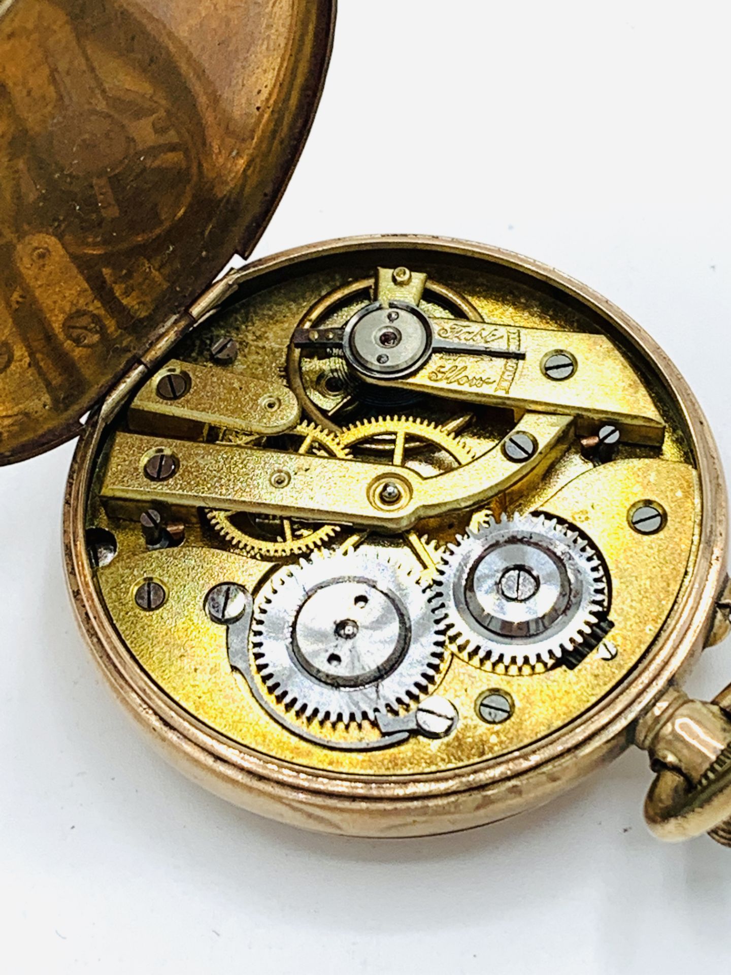 14k gold case pocket watch; an 18k gold case pocket watch, marked J. Summer, and a wrist watch - Image 3 of 7