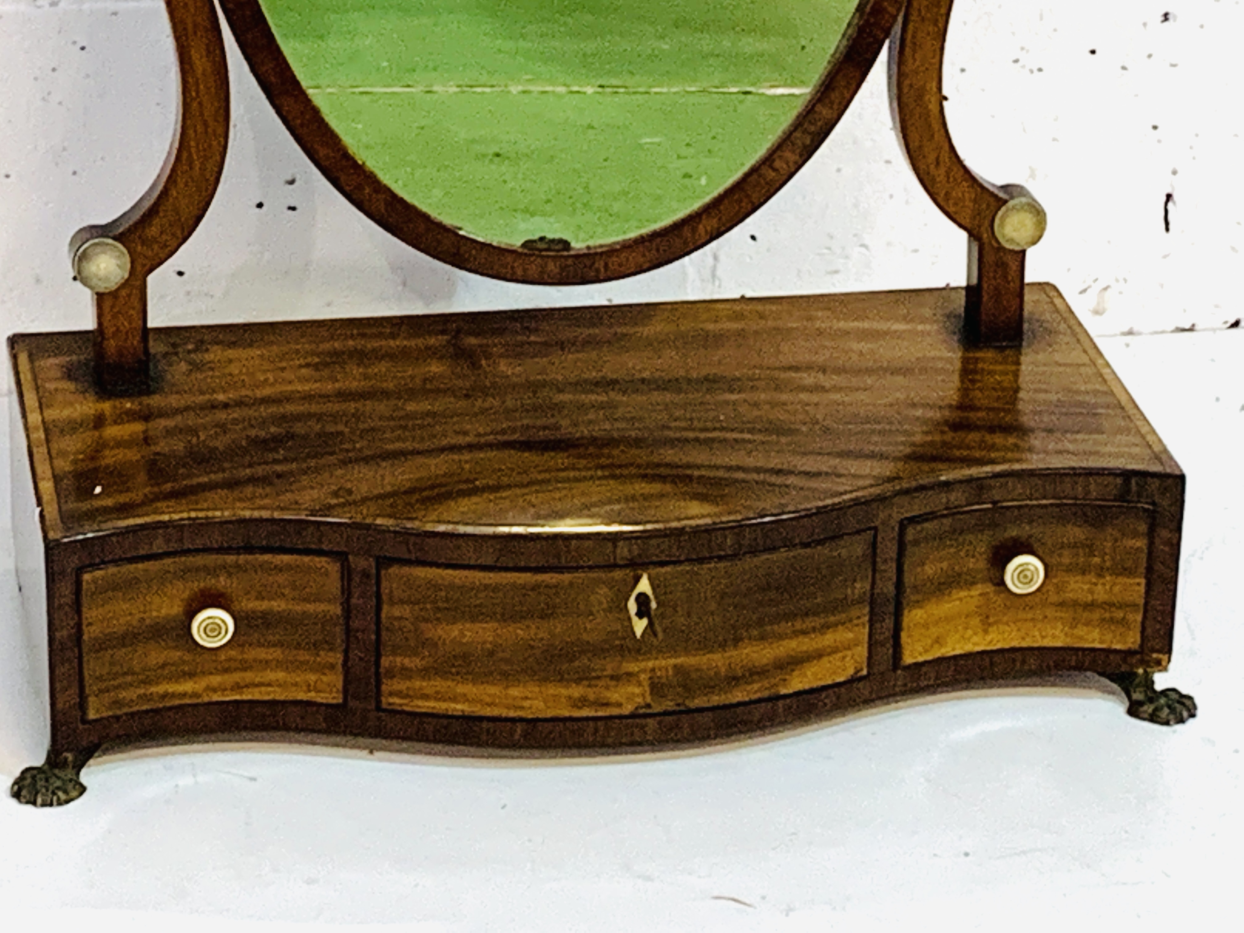 Mahogany shield shape toilet mirror - Image 3 of 3