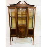 Edwardian inlaid mahogany display cabinet