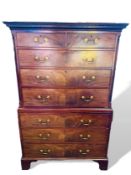 Georgian mahogany chest on chest