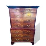 Georgian mahogany chest on chest