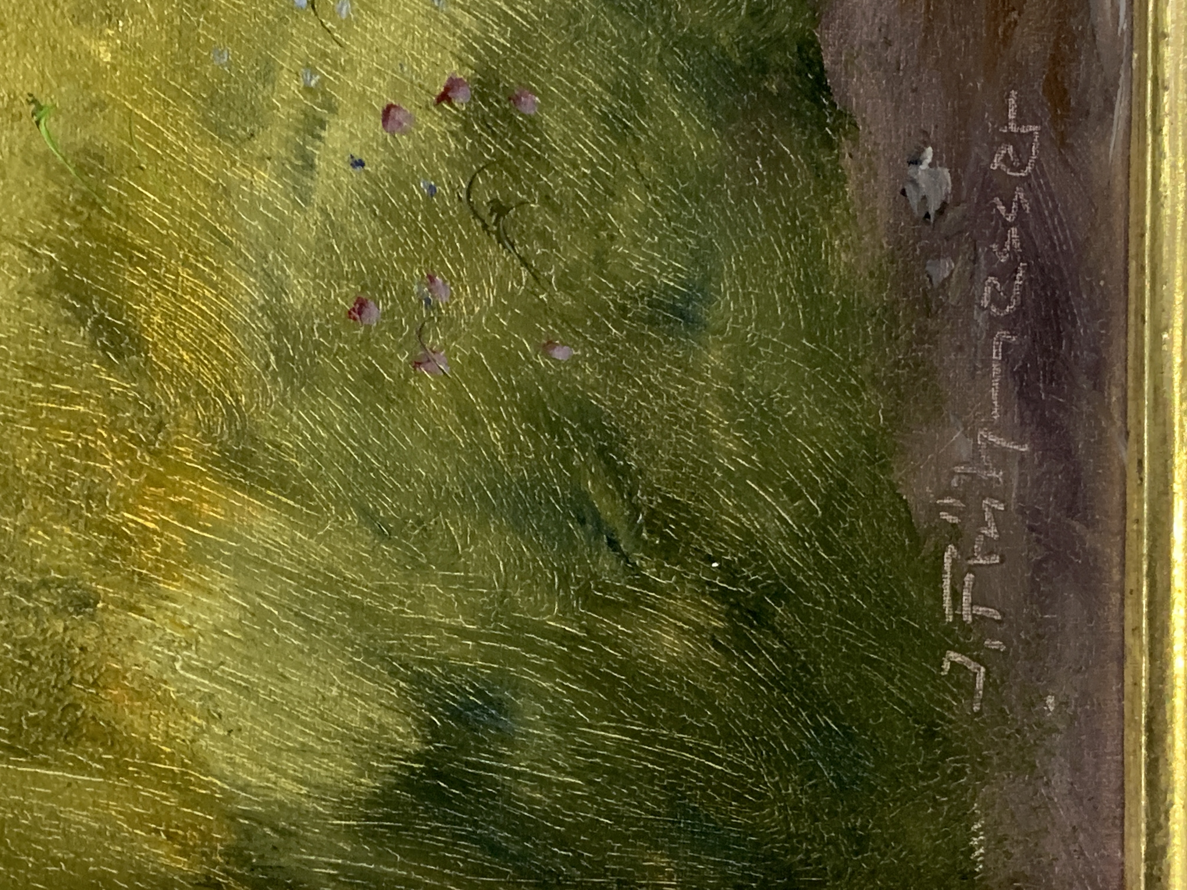 Gilt framed oil on canvas Alpine landscape signed Joseph Fruhmesser - Image 2 of 2