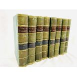 Eight volumes of Sporting magazine, 1857, 1859, 1860, 1861, 1863, half green leather bound