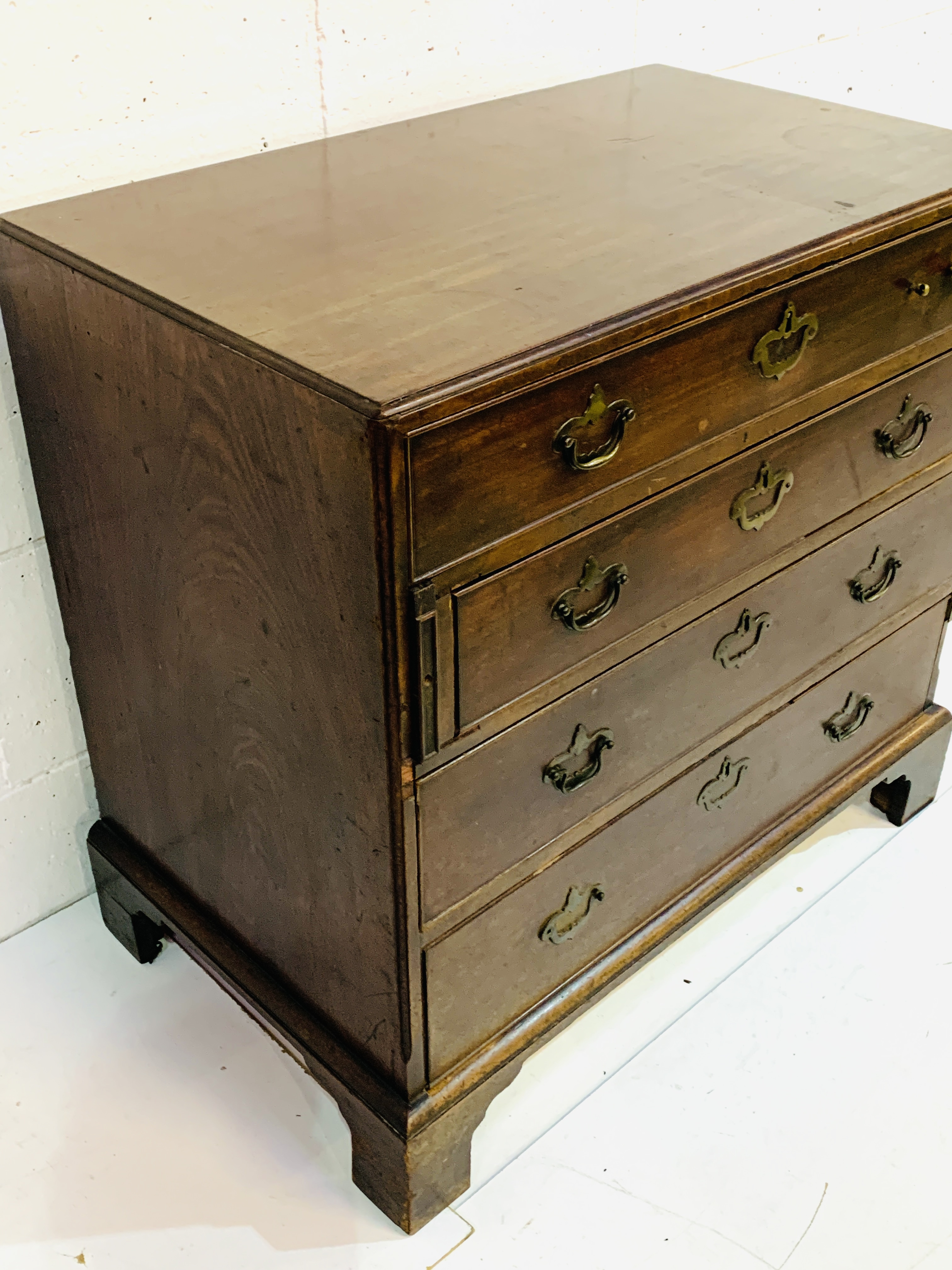 18th Century mahogany chest of four drawers - Image 7 of 8
