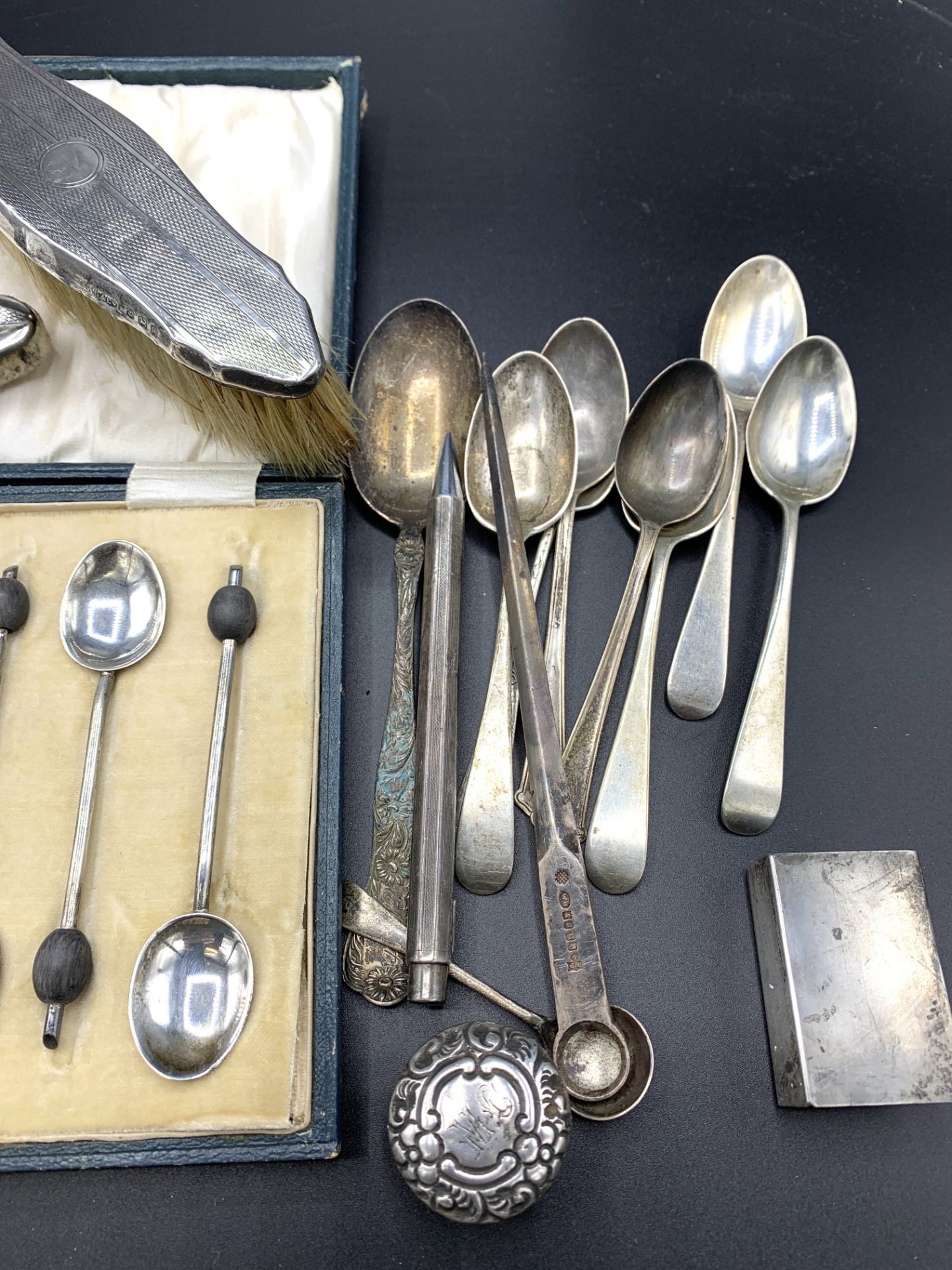 A quantity of hallmarked silver spoons and other items - Image 2 of 4