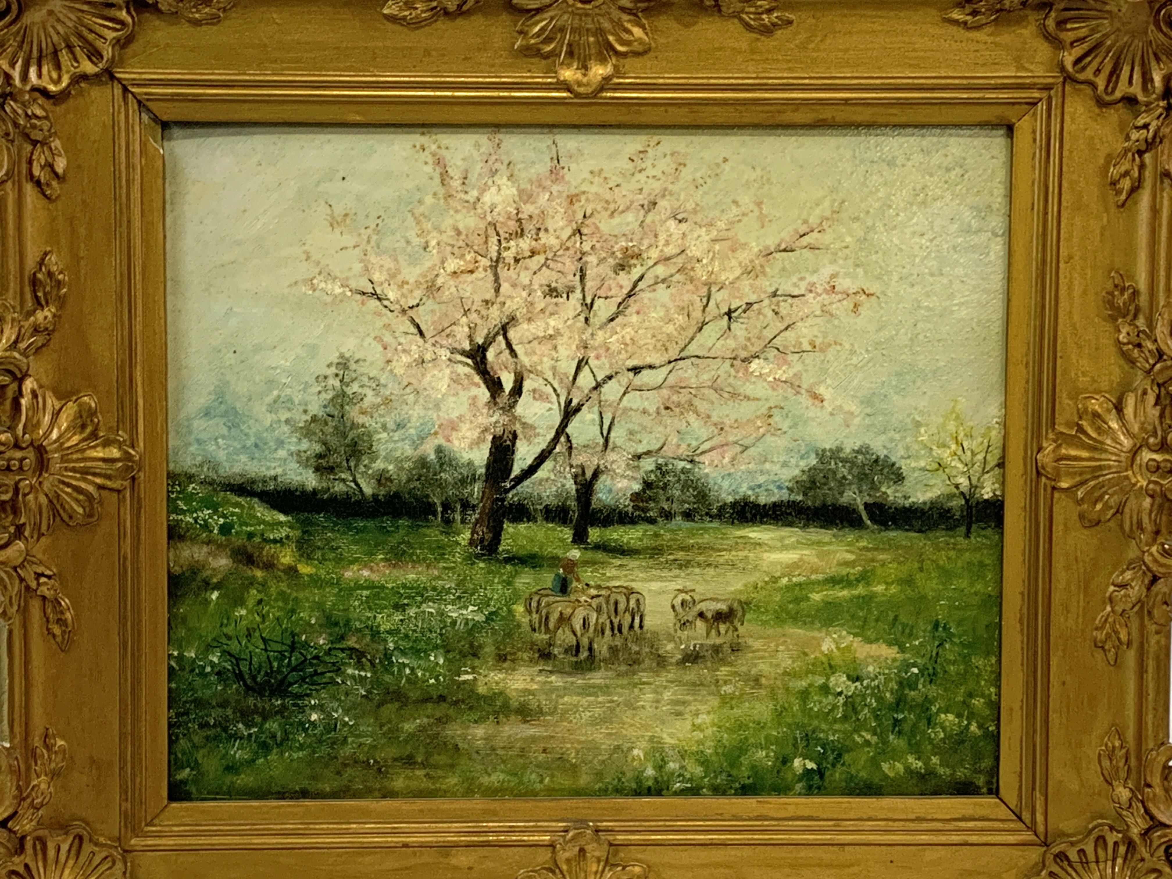 Gilt framed oil on board