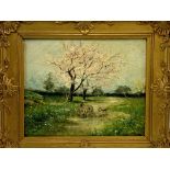 Gilt framed oil on board