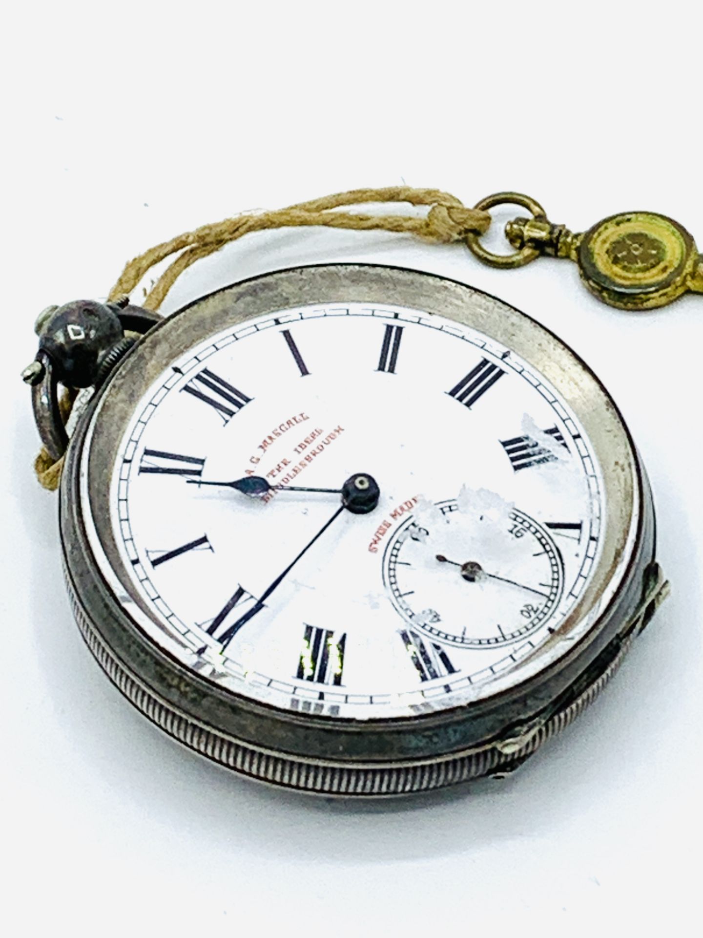 Silver cased pocket watch by A G Masgall, The Ideal, Middlesbrough - Image 2 of 5