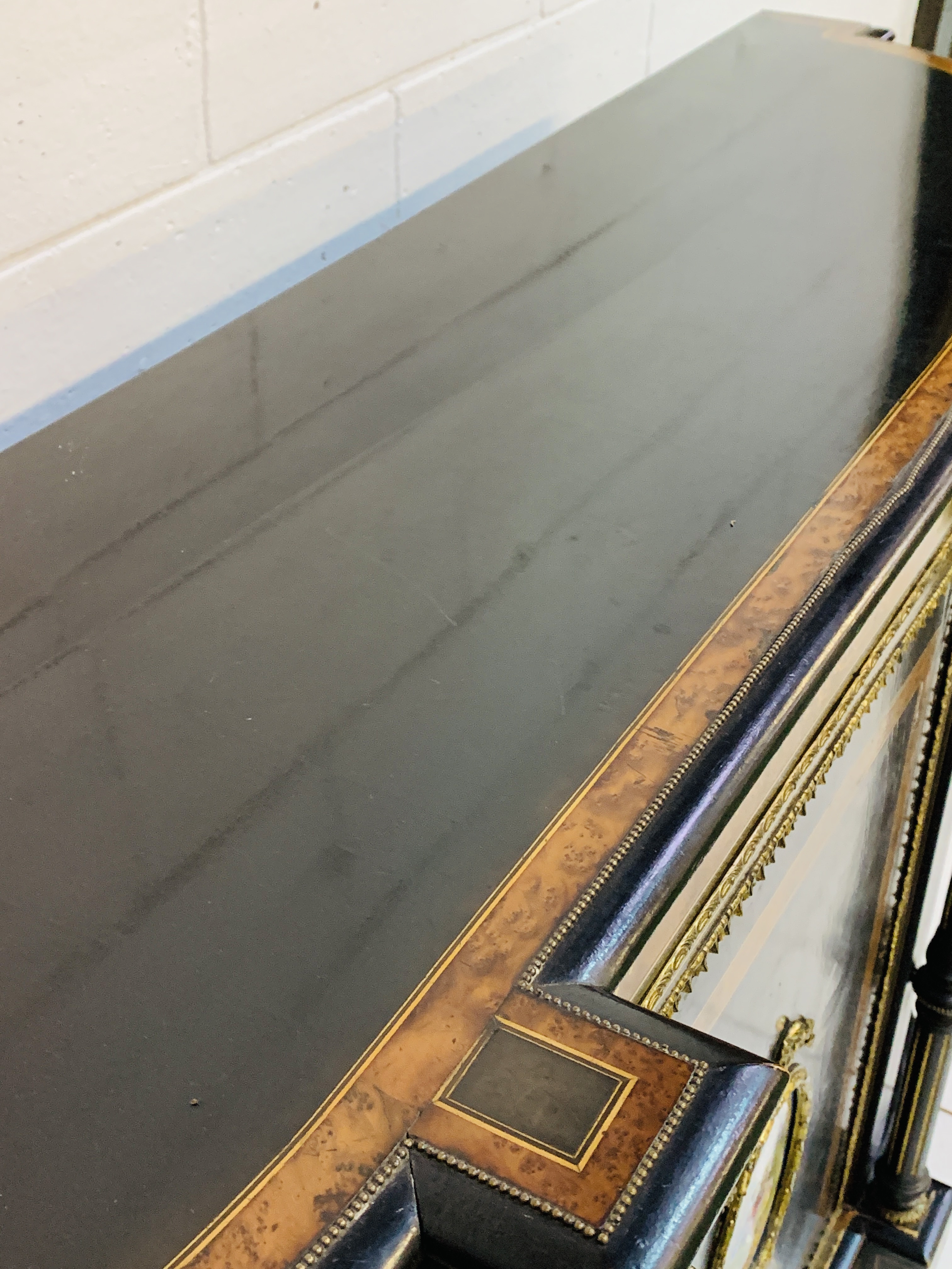 Victorian ebonised and walnut Credenza - Image 8 of 10