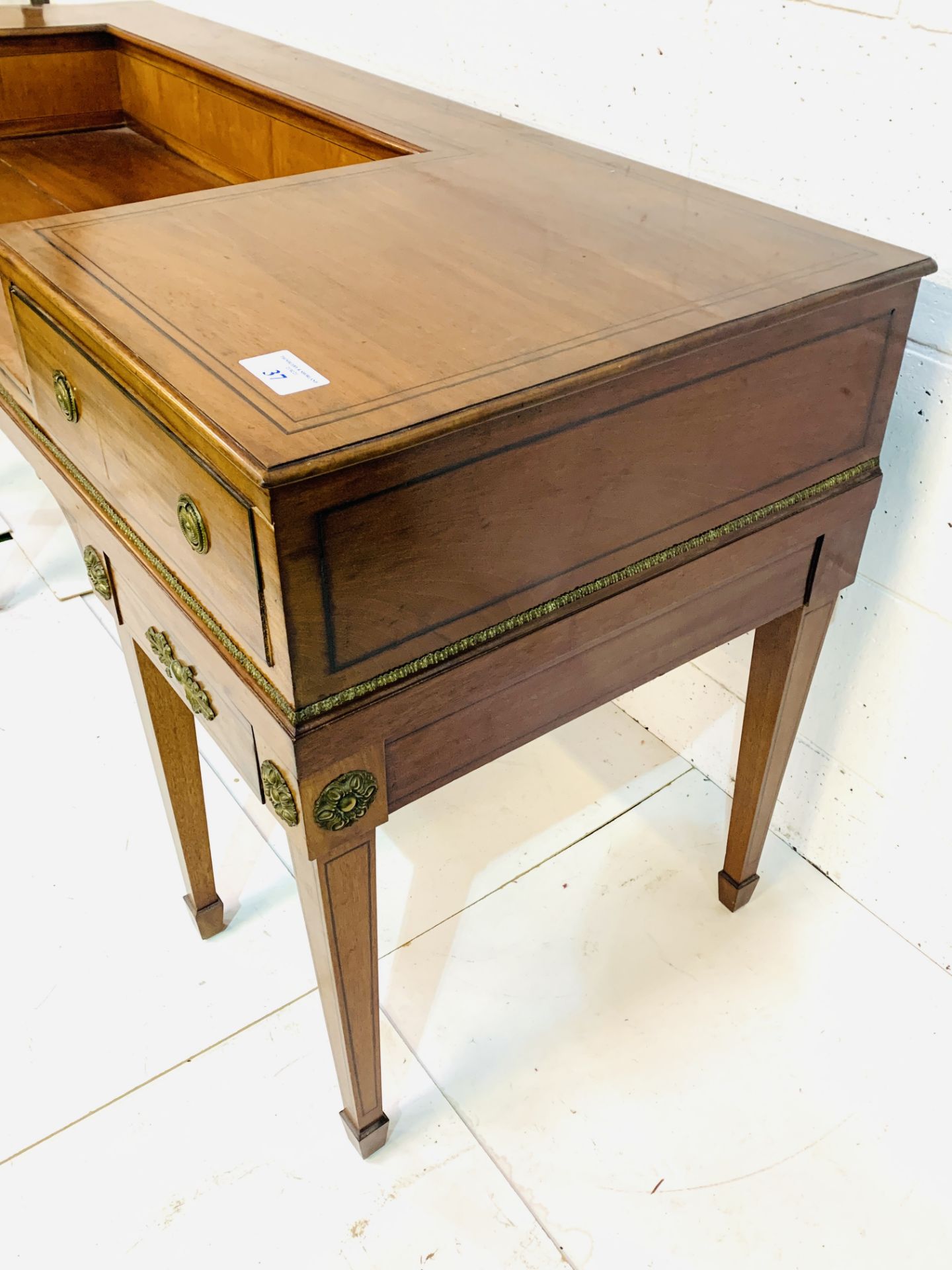 George III mahogany former spinnet later converted to a desk - Image 8 of 8