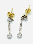 18ct gold and diamond drop earrings