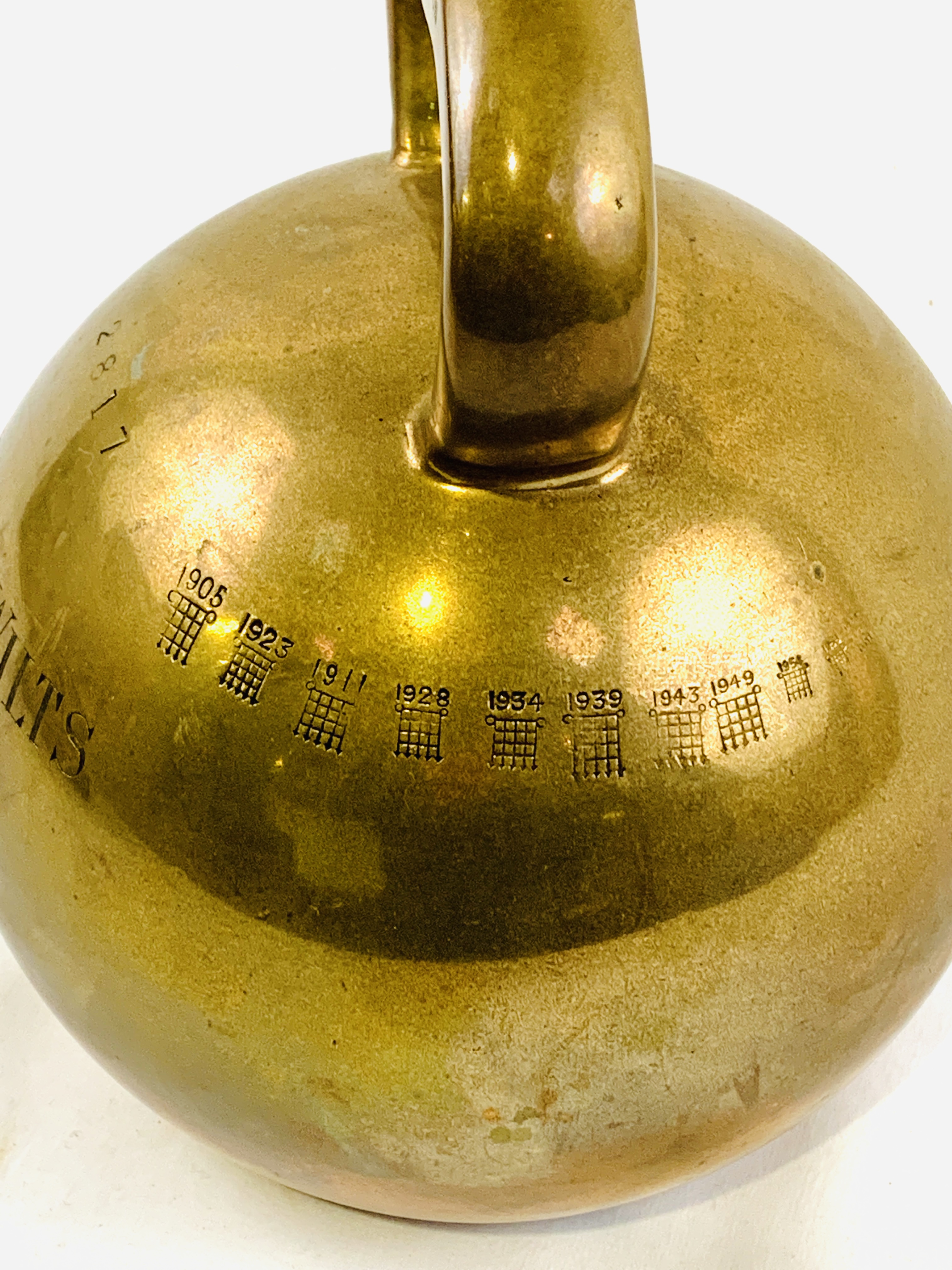 Brass alloy 56lbs proof weight in the shape of a dumbbell - Image 5 of 5