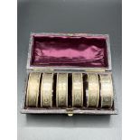 Six Victorian finely decorated napkin rings