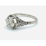 White gold diamond solitaire ring