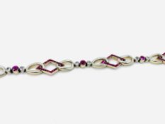 Platinum, ruby and diamond bracelet