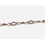 Platinum, ruby and diamond bracelet