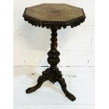 Victorian carved oak wine table