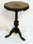 Victorian carved oak wine table