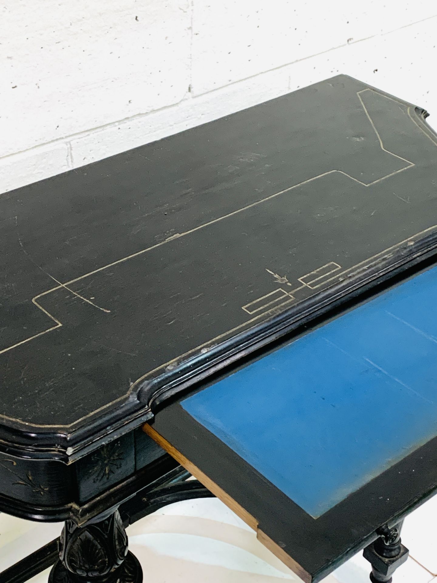 Ebonised writing table - Image 5 of 5