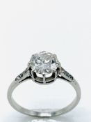 Platinum single diamond ring