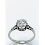 Platinum single diamond ring