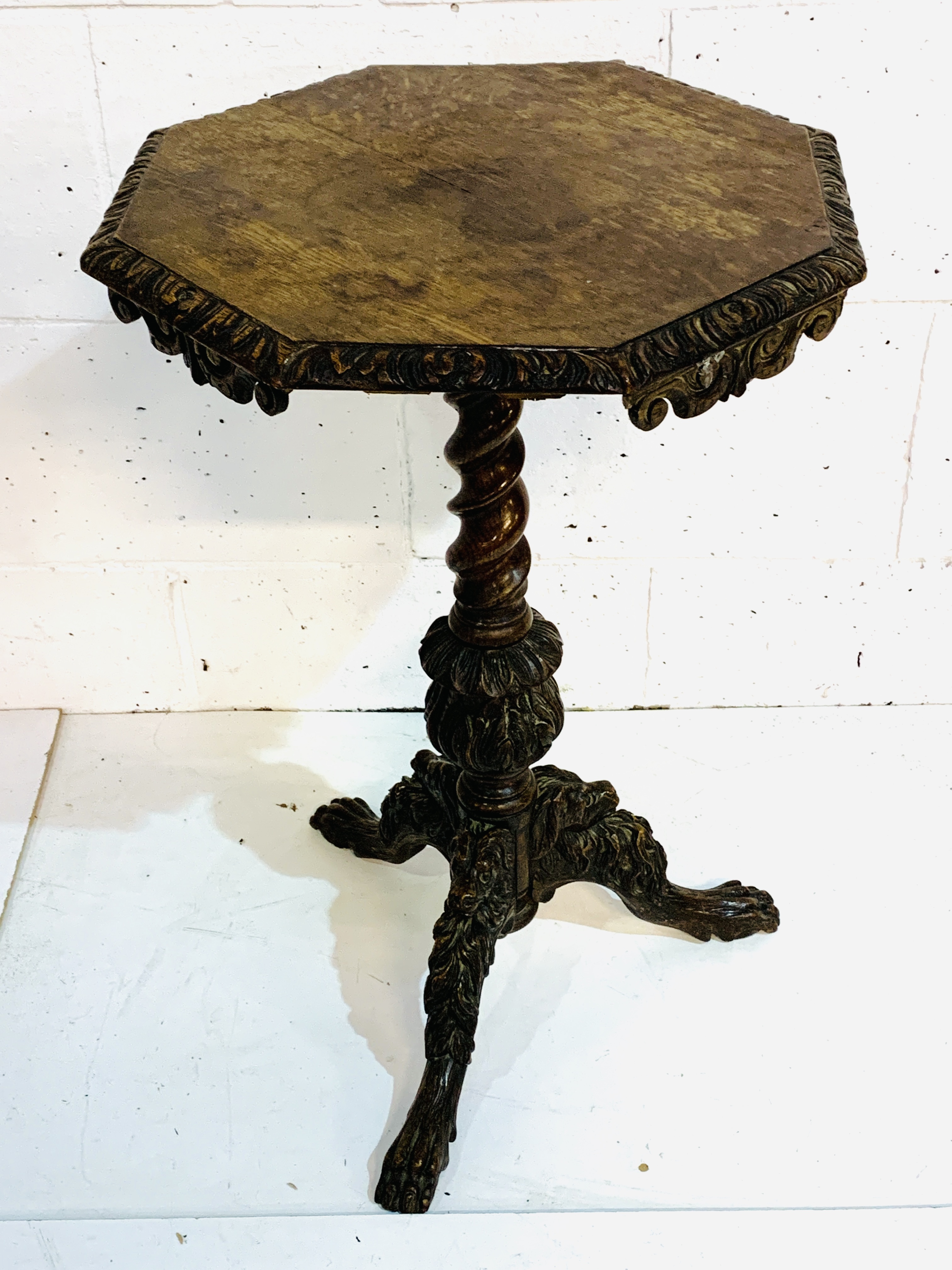 Victorian carved oak wine table - Image 8 of 8