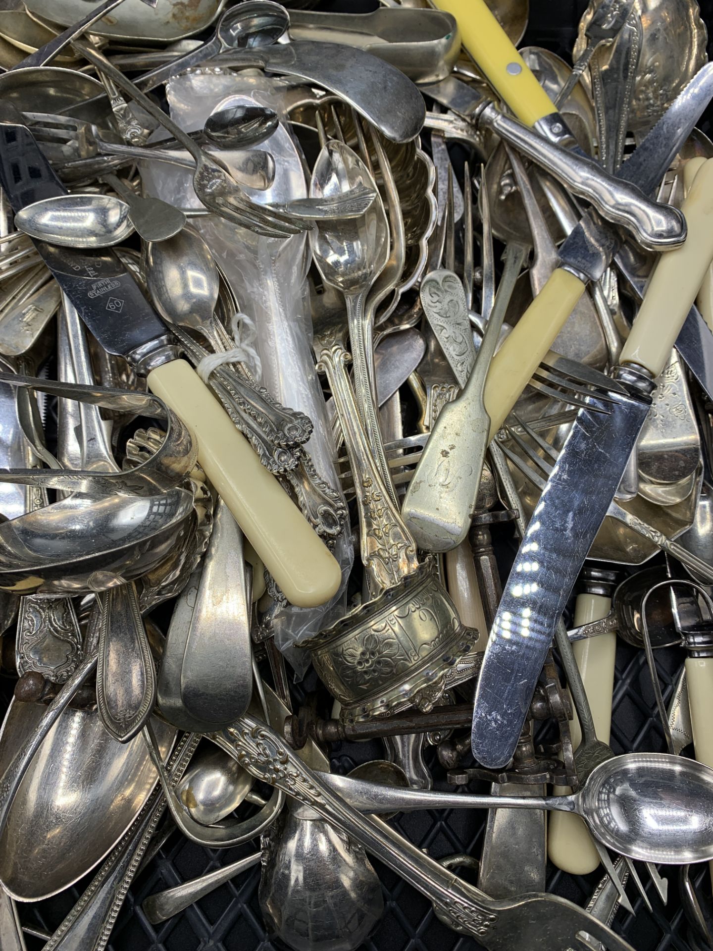 A large quantity of EPNS flatware, including a wooden canteen of cutlery - Image 5 of 5