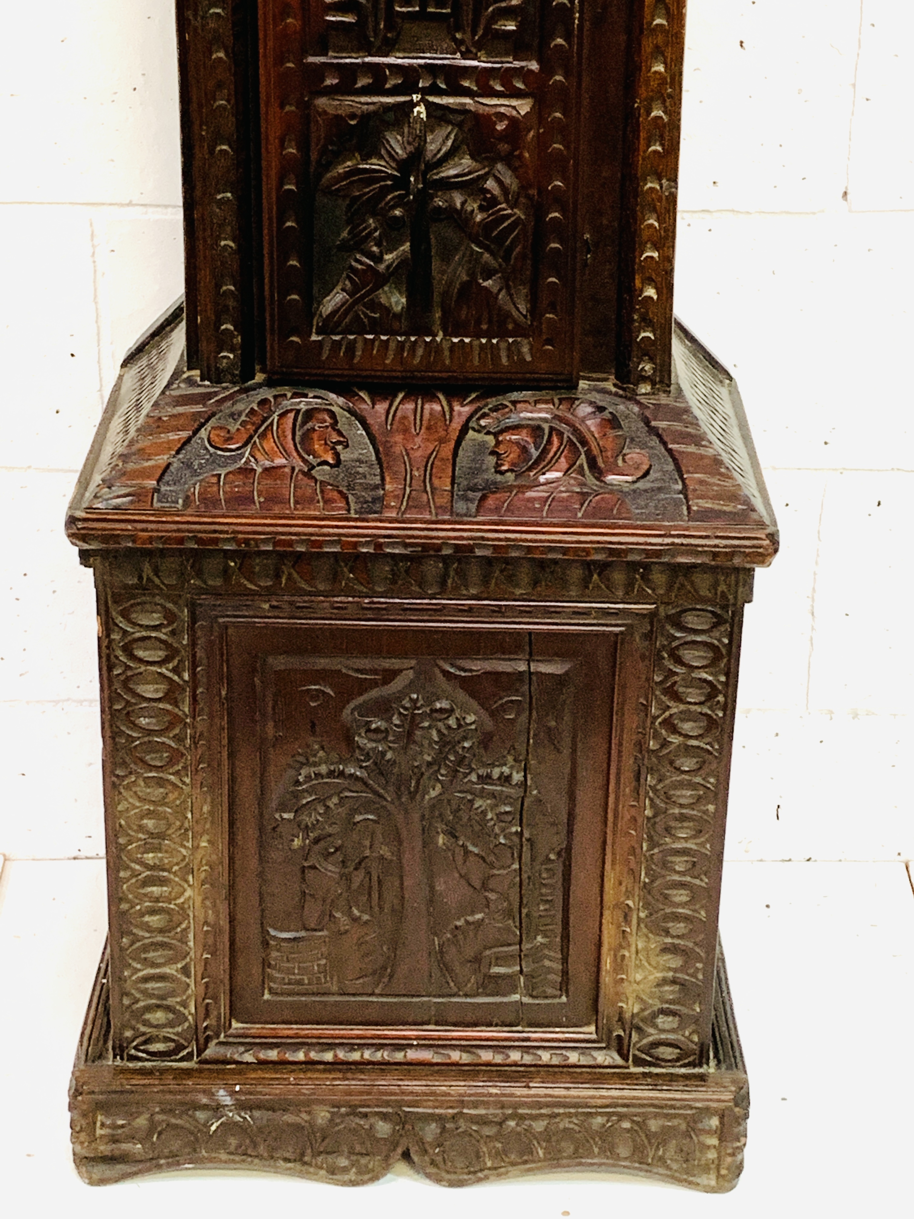 Heavily carved longcase clock - Image 3 of 20