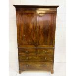 19th Century mahogany linen press