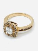 18ct rose gold diamond cluster ring
