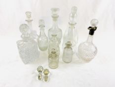 Collection of decanters and 2 scent bottles