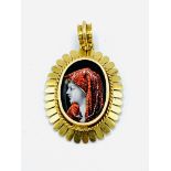 18ct gold Blanchet, Limoges pendant