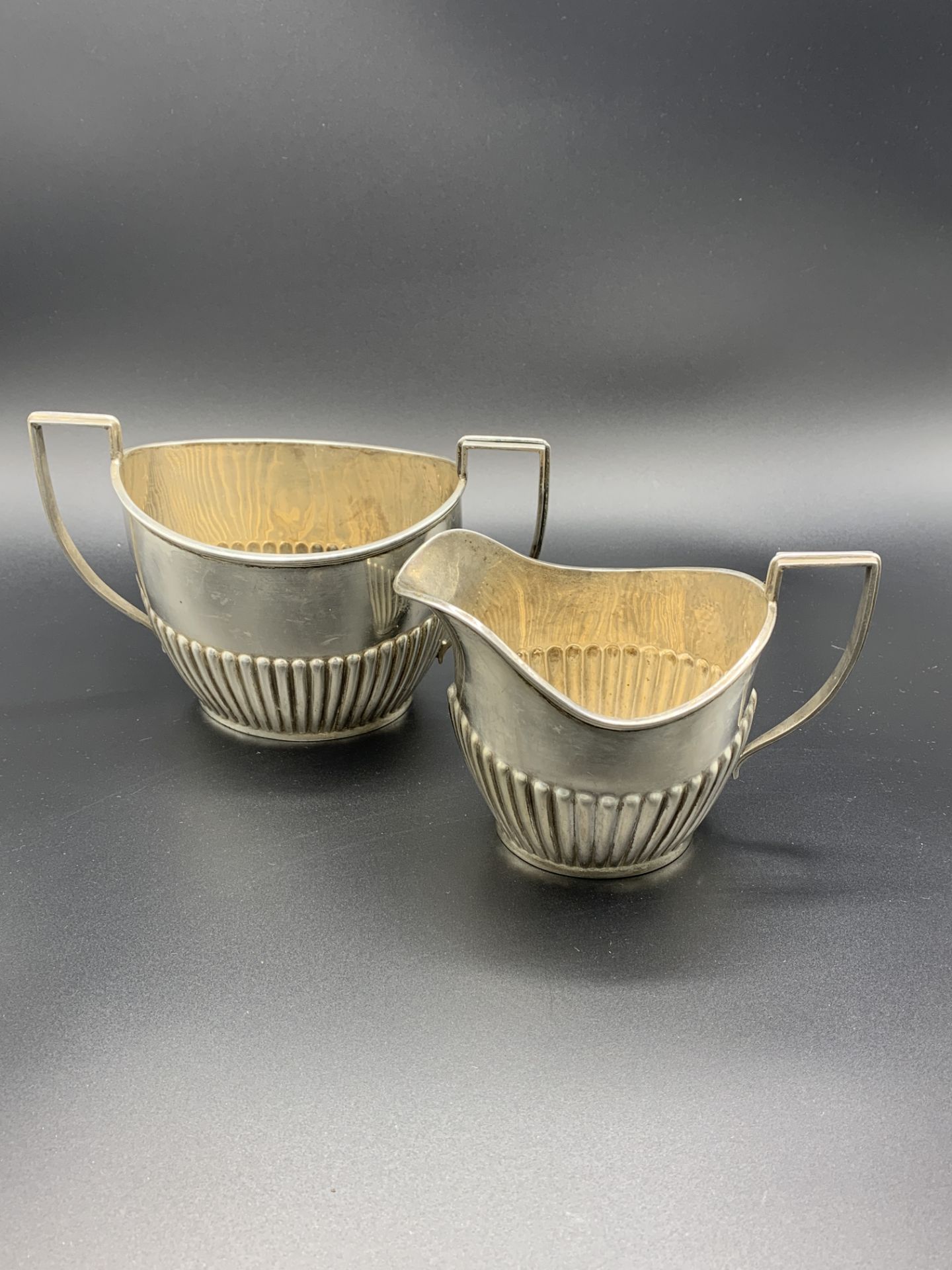 Sterling silver creamer and sugar bowl - Image 3 of 3