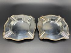 Two hallmarked silver ashtrays