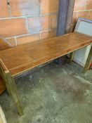 Gilt metal and walnut veneer side table by Zevi