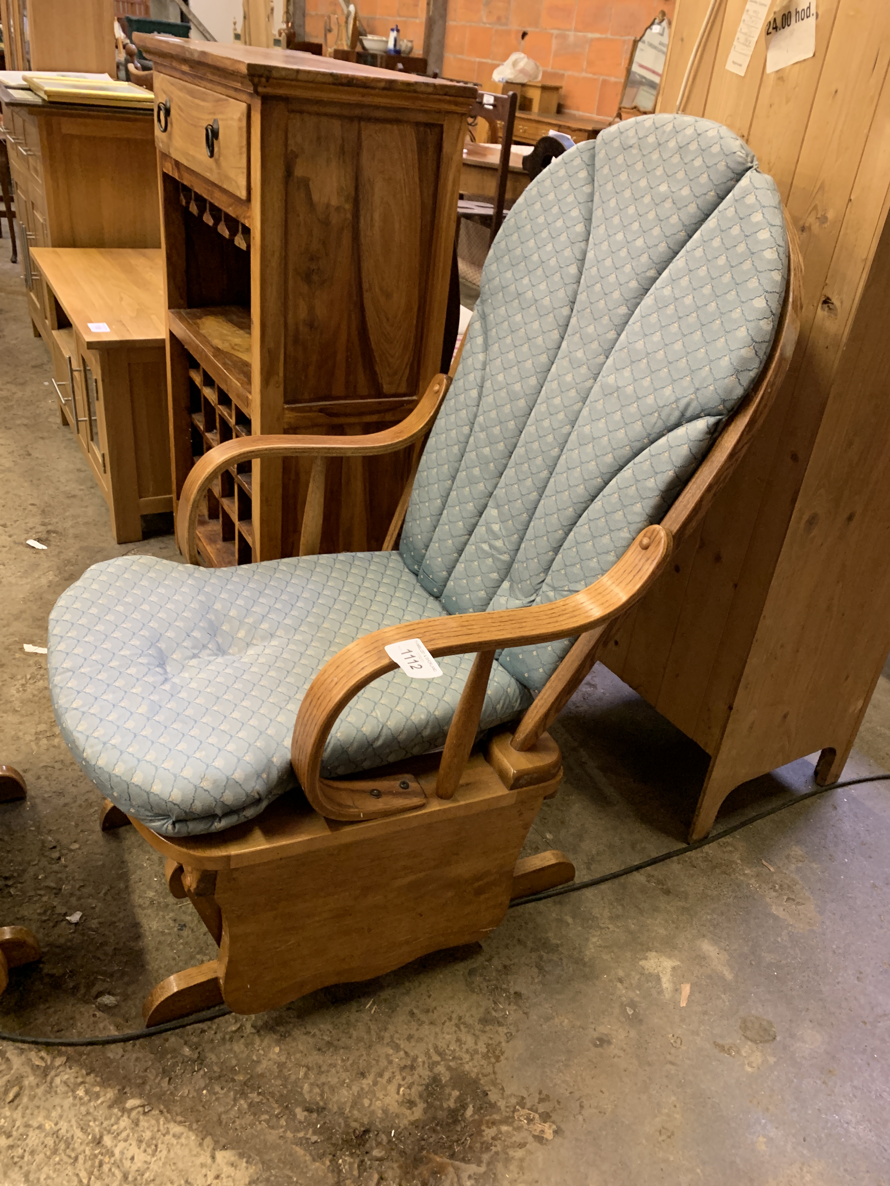 Bentwood American-style rocking chair and footstool - Image 3 of 4