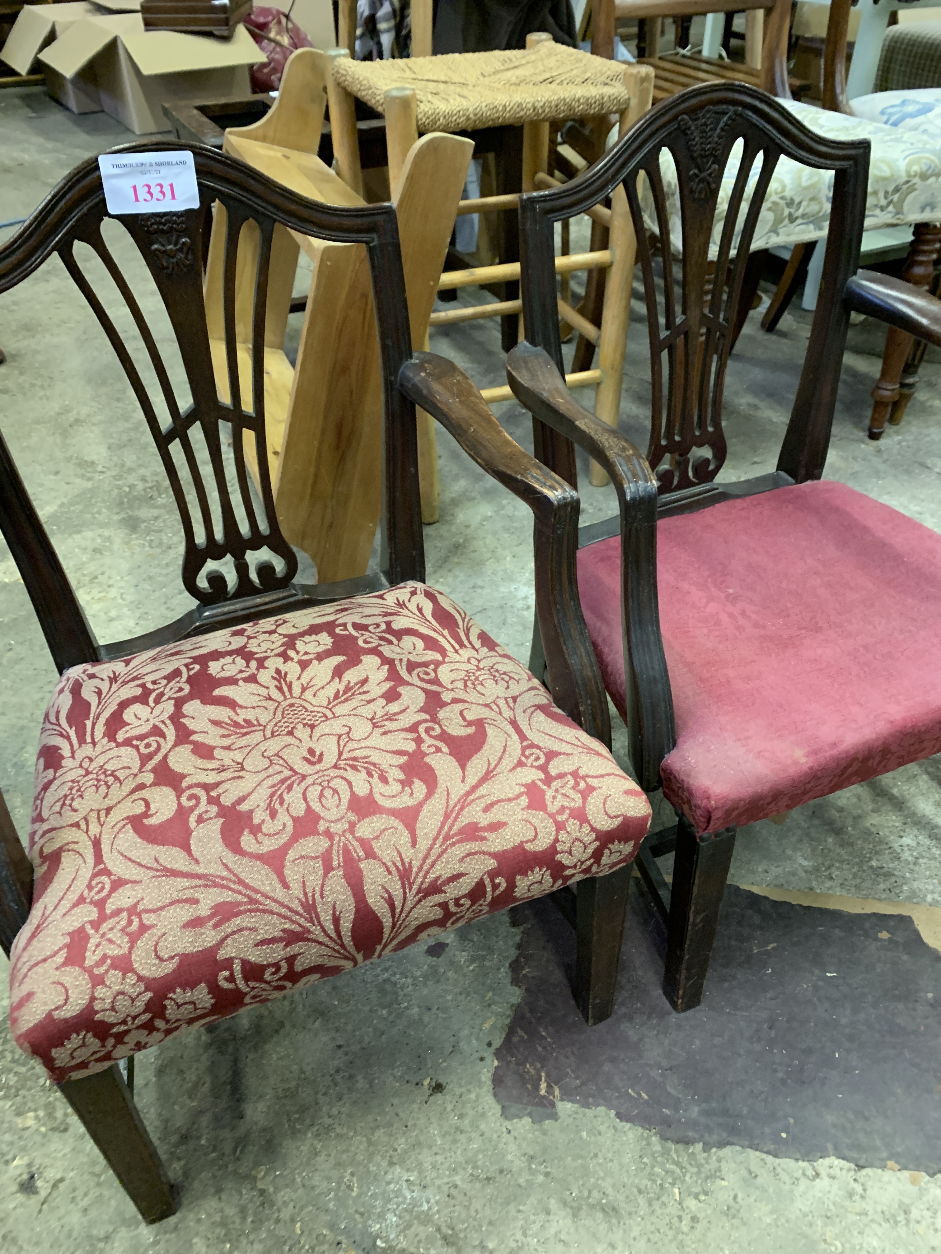 Pair of mahogany child's open elbow chairs - Image 5 of 5