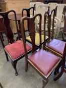 Four mahogany framed high back dining chairs