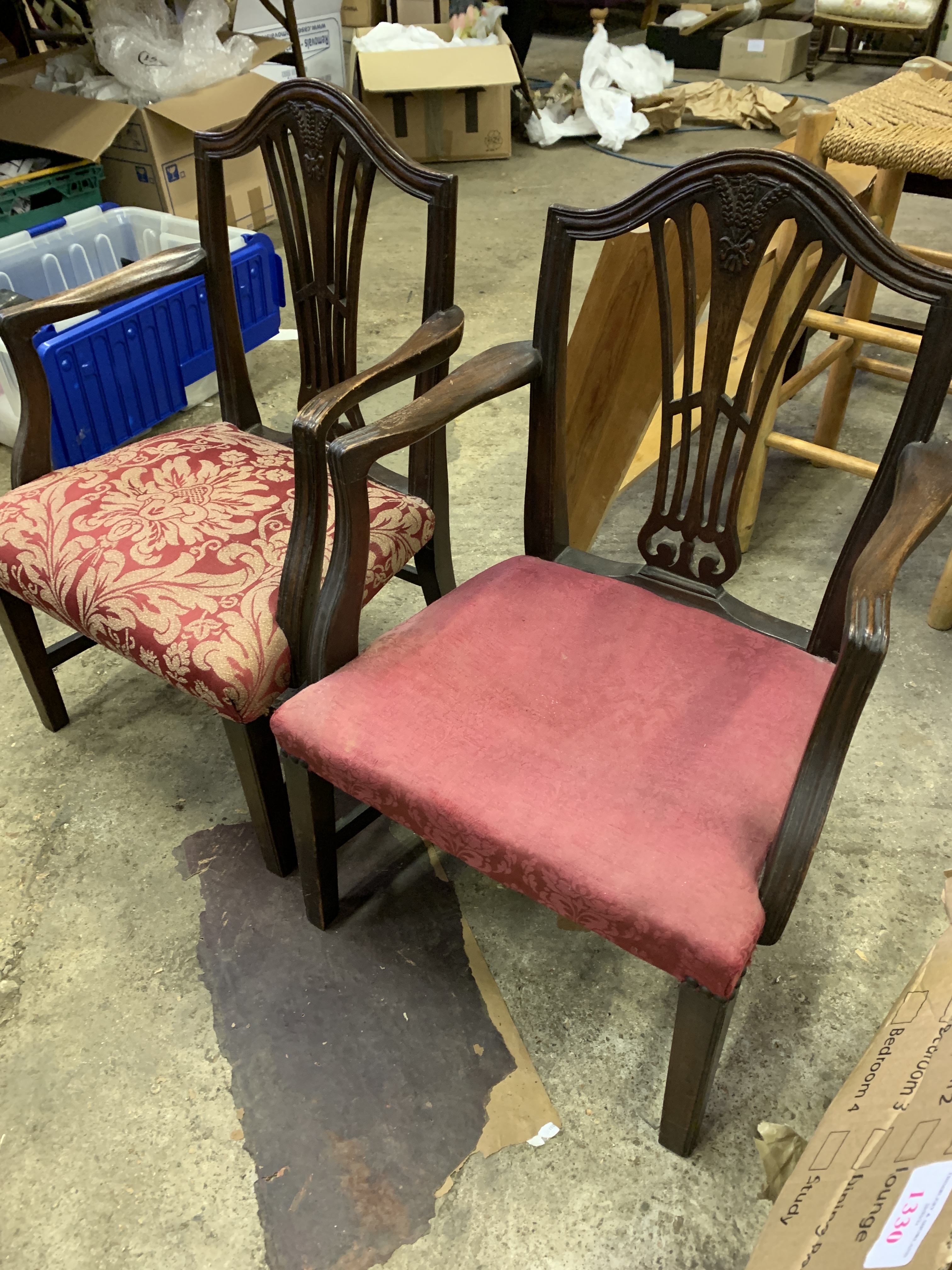 Pair of mahogany child's open elbow chairs - Image 2 of 5
