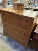 Modern chest of five graduated drawers