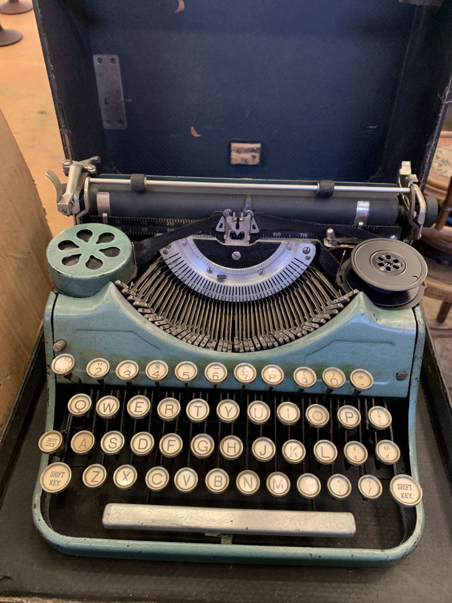 Underwood portable typewriter in original case.