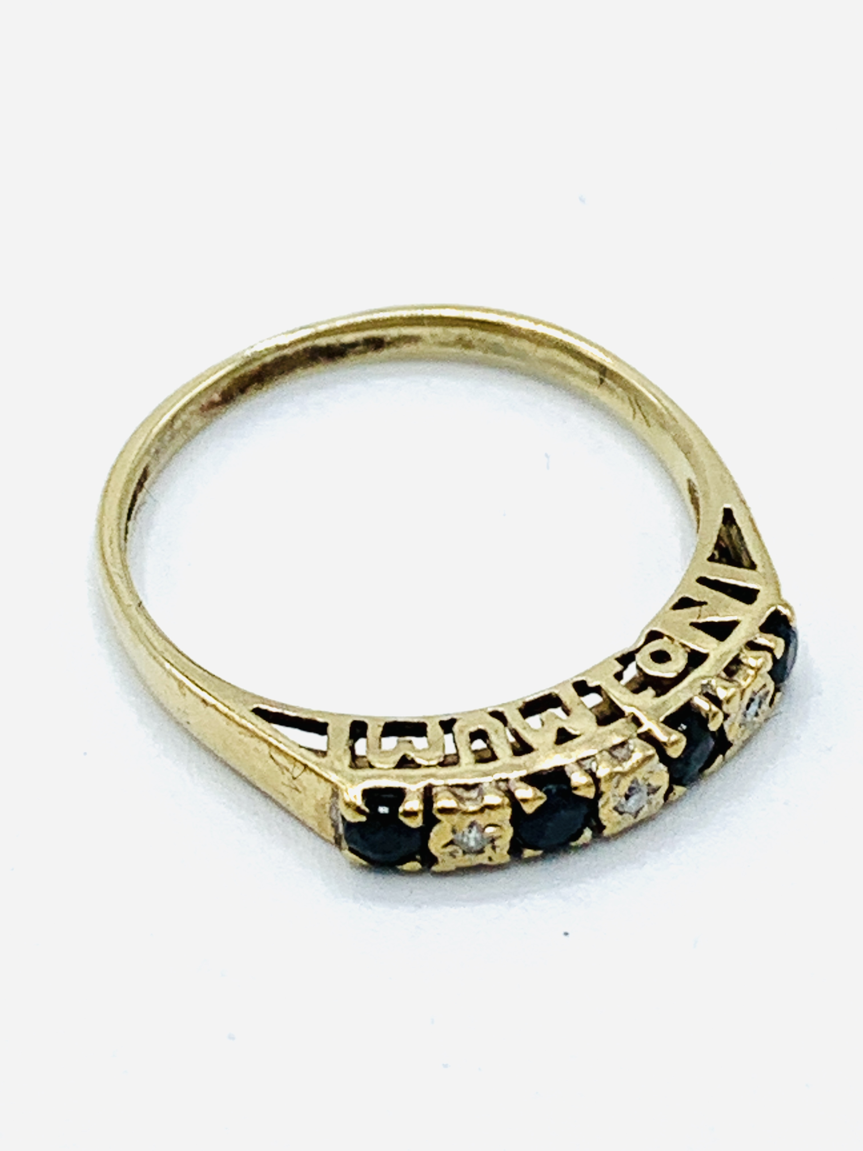9ct gold sapphire and diamond ring - Image 4 of 4