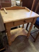 Waxed pine washstand and white painted pine bedside chest of 2 drawers