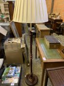 Standard lamp and three wooden table lamps